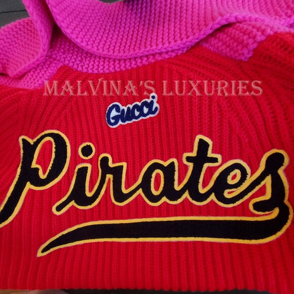 GUCCI MENS SWEATER X MLB PIRATES WOOL CARDIGAN w LOGO DETAILS - Picture 13 of 16